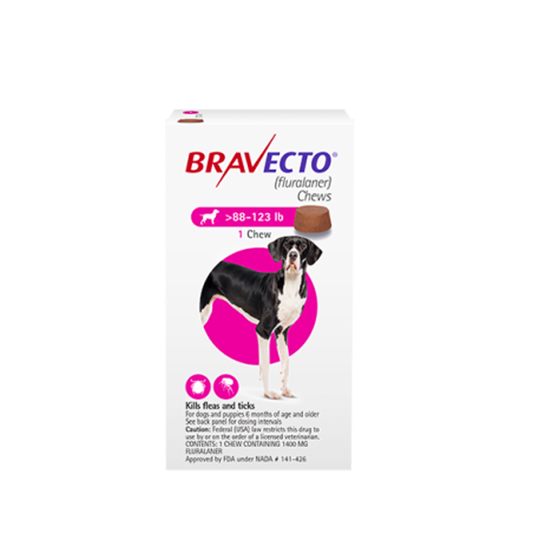 BRAVECTO Chewable Tablet for Very Large Dogs (40–56 kg) – 1400 mg x 1 Tablet