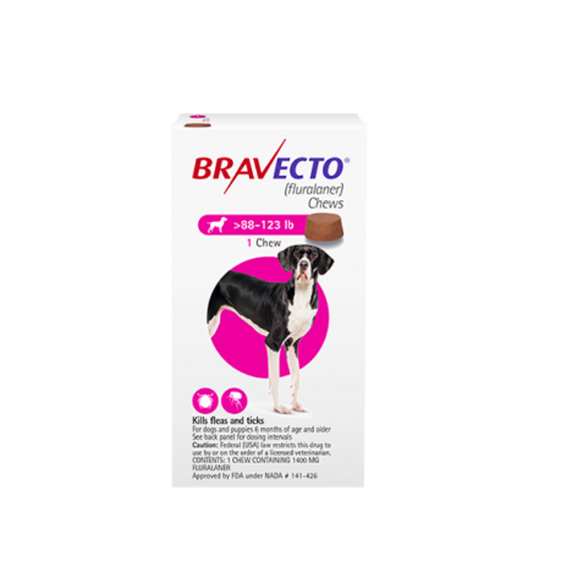 BRAVECTO Chewable Tablet for Very Large Dogs (40–56 kg) – 1400 mg x 1 Tablet