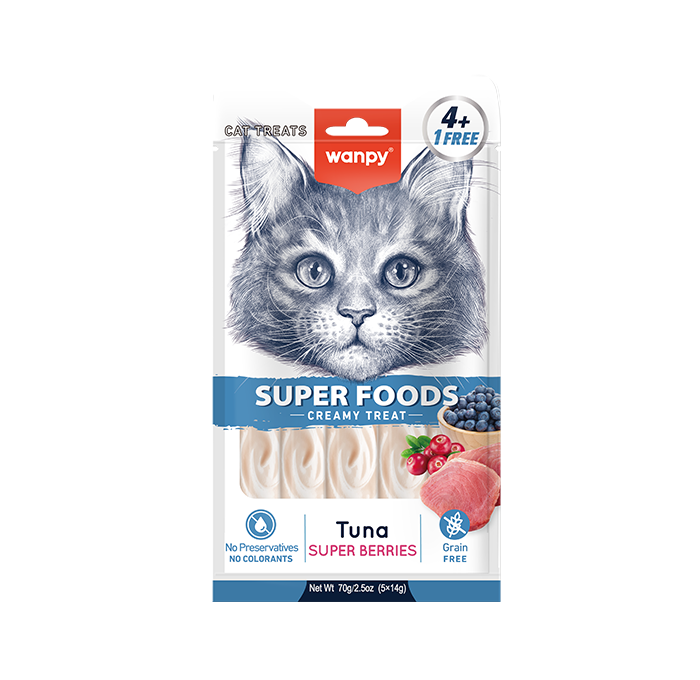 Wanpy Superfoods Creamy Cat Treat – Tuna with Super Berries – 70g pack