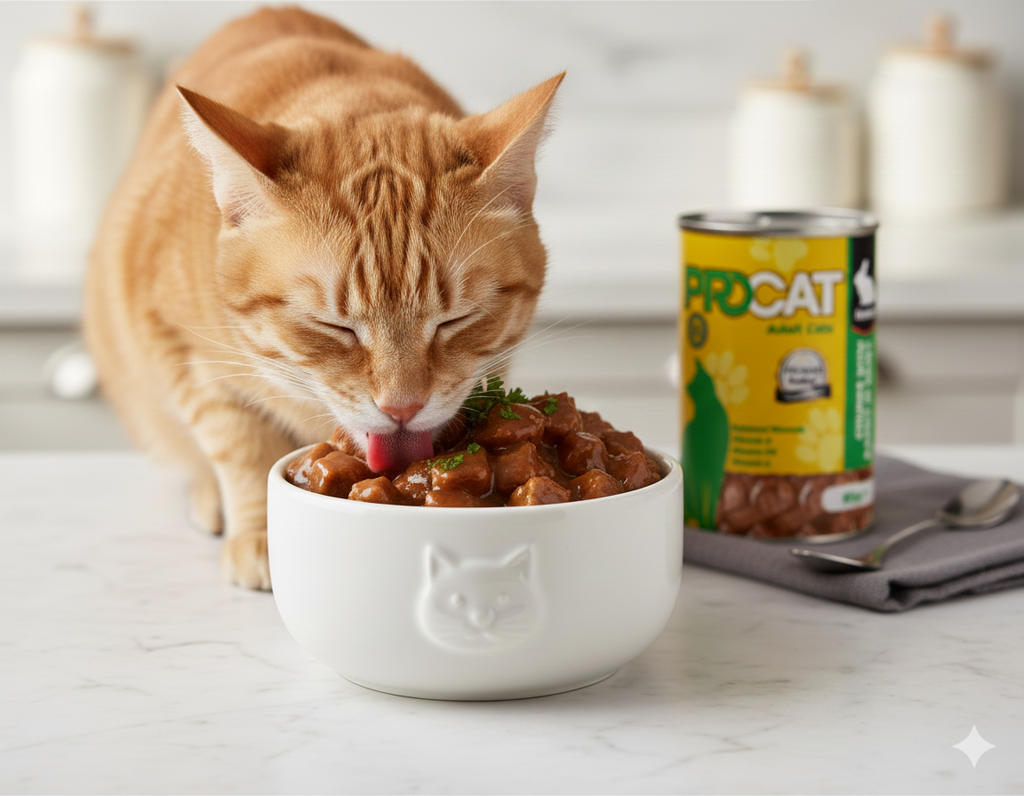 PROCAT Premium Wet Cat Food – Chunks with Rabbit in Gravy for Adult Cats – 415g Can