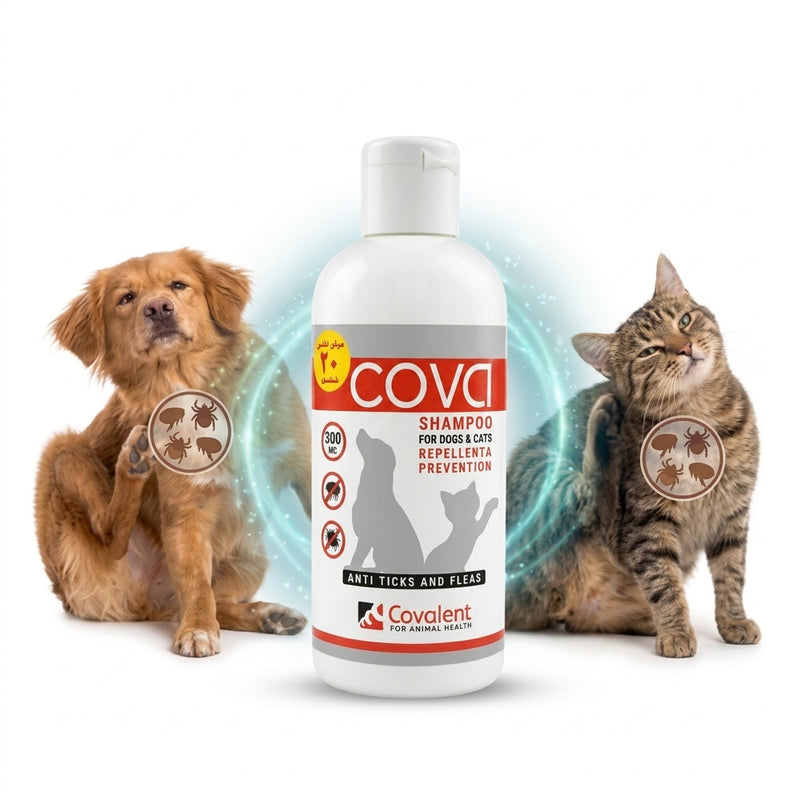 COVA Repellent & Prevention Shampoo for Dogs & Cats – Anti Ticks & Fleas
