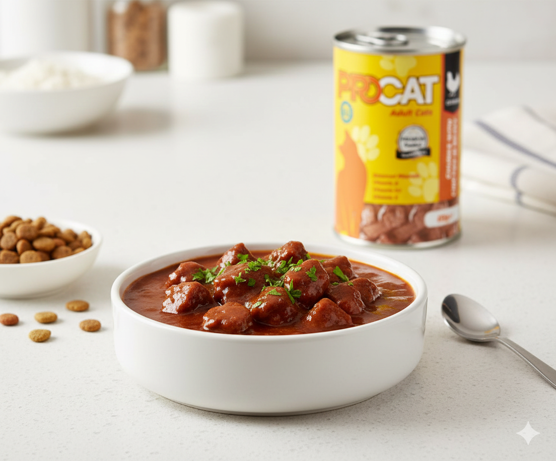PROCAT Premium Wet Cat Food – Chunks with Chicken in Gravy for Adult Cats – 415g Can