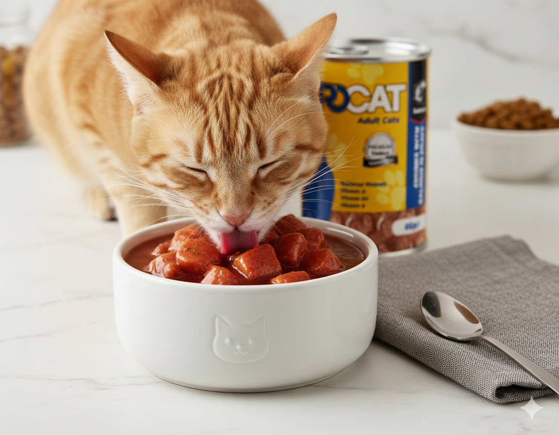 PROCAT Premium Wet Cat Food – Chunks with Salmon in Gravy for Adult Cats – 415g Can