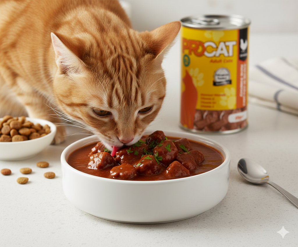 PROCAT Premium Wet Cat Food – Chunks with Chicken in Gravy for Adult Cats – 415g Can