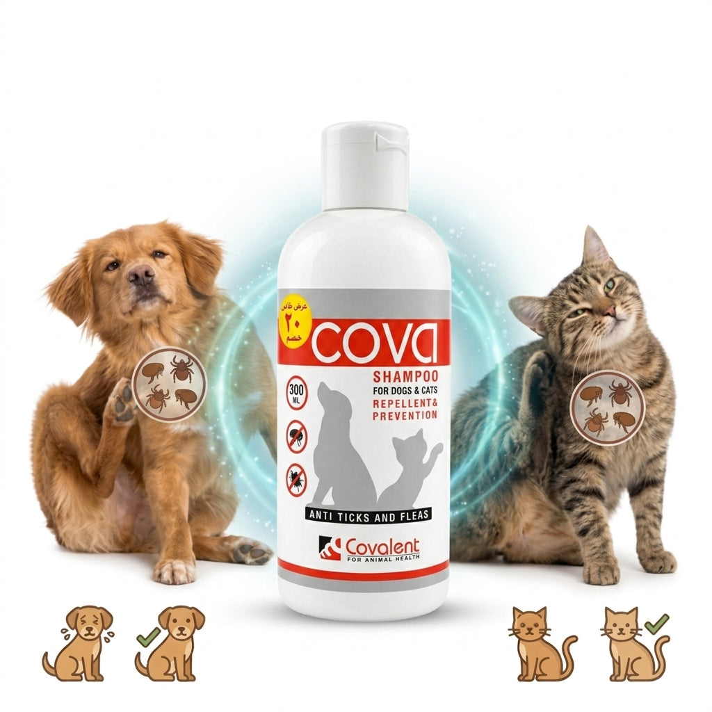 COVA Repellent & Prevention Shampoo for Dogs & Cats – Anti Ticks & Fleas