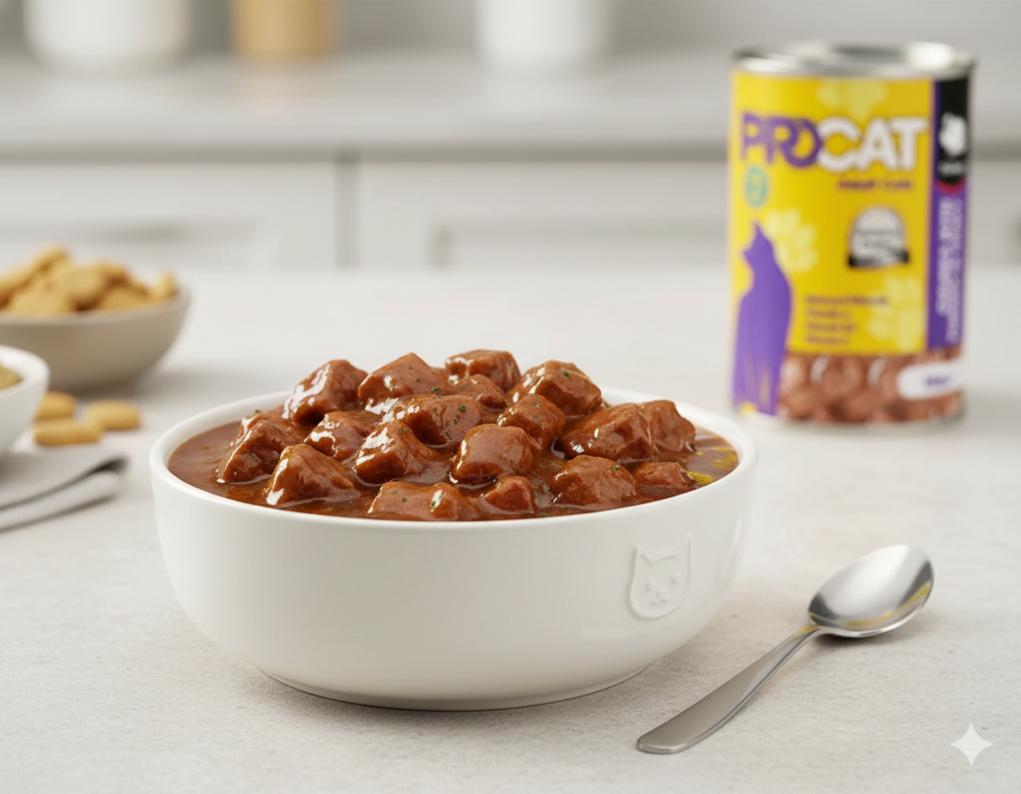 PROCAT Premium Wet Cat Food – Chunks with Turkey in Gravy for Adult Cats – 415g Can