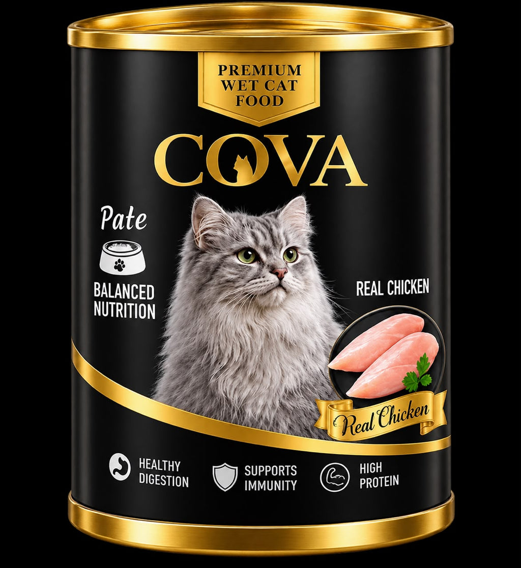 COVA Premium Wet Cat Food – Pâté with Real Chicken – 400g Can