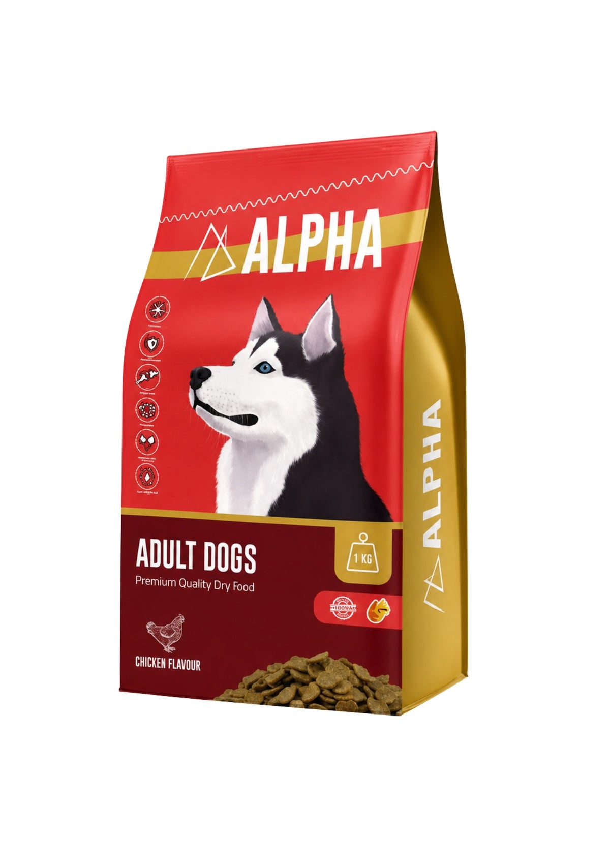 ALPHA Adult Dogs Premium Dry Dog Food – Chicken Flavour – 1 kg