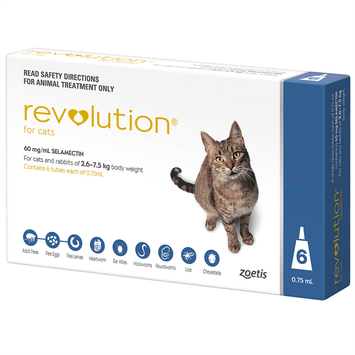 REVOLUTION Topical Solution for Cats 5.1–15 lbs (2.6–7.5 kg) – 1 Pipette